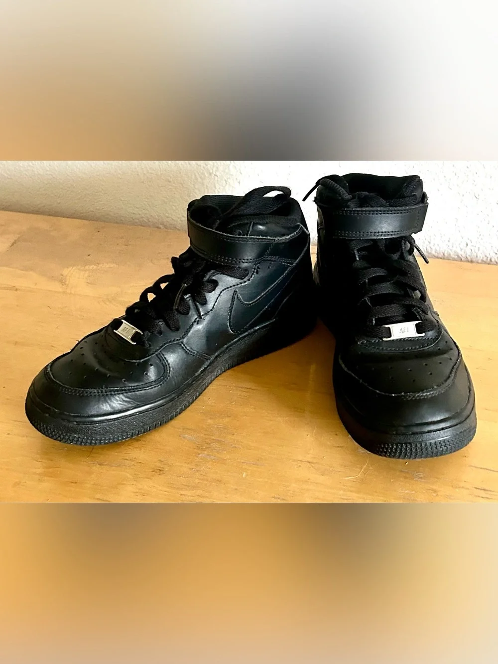 Nike Black Leather High-Top Sneakers